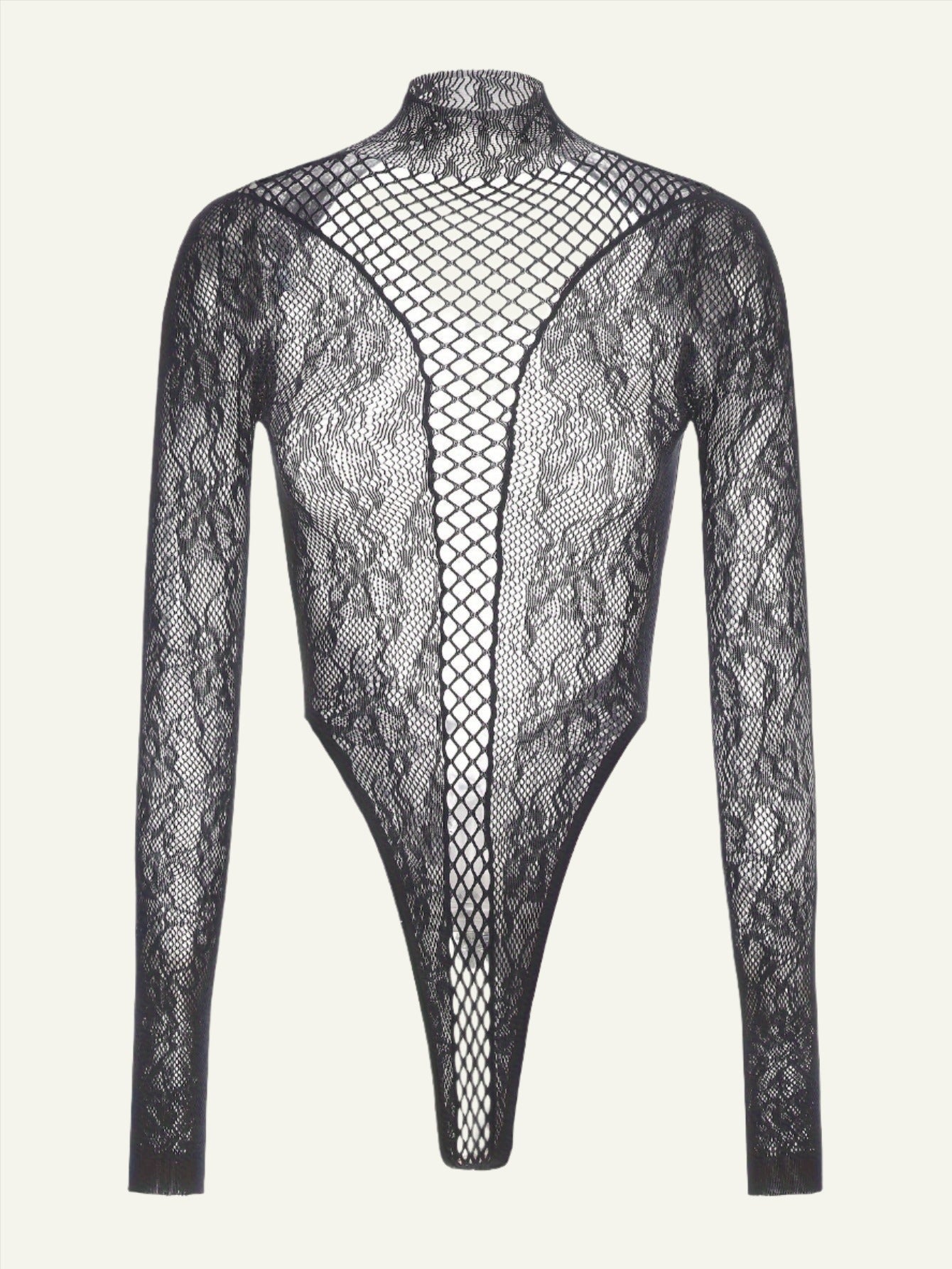 Jacquard Fishnet Bodysuit