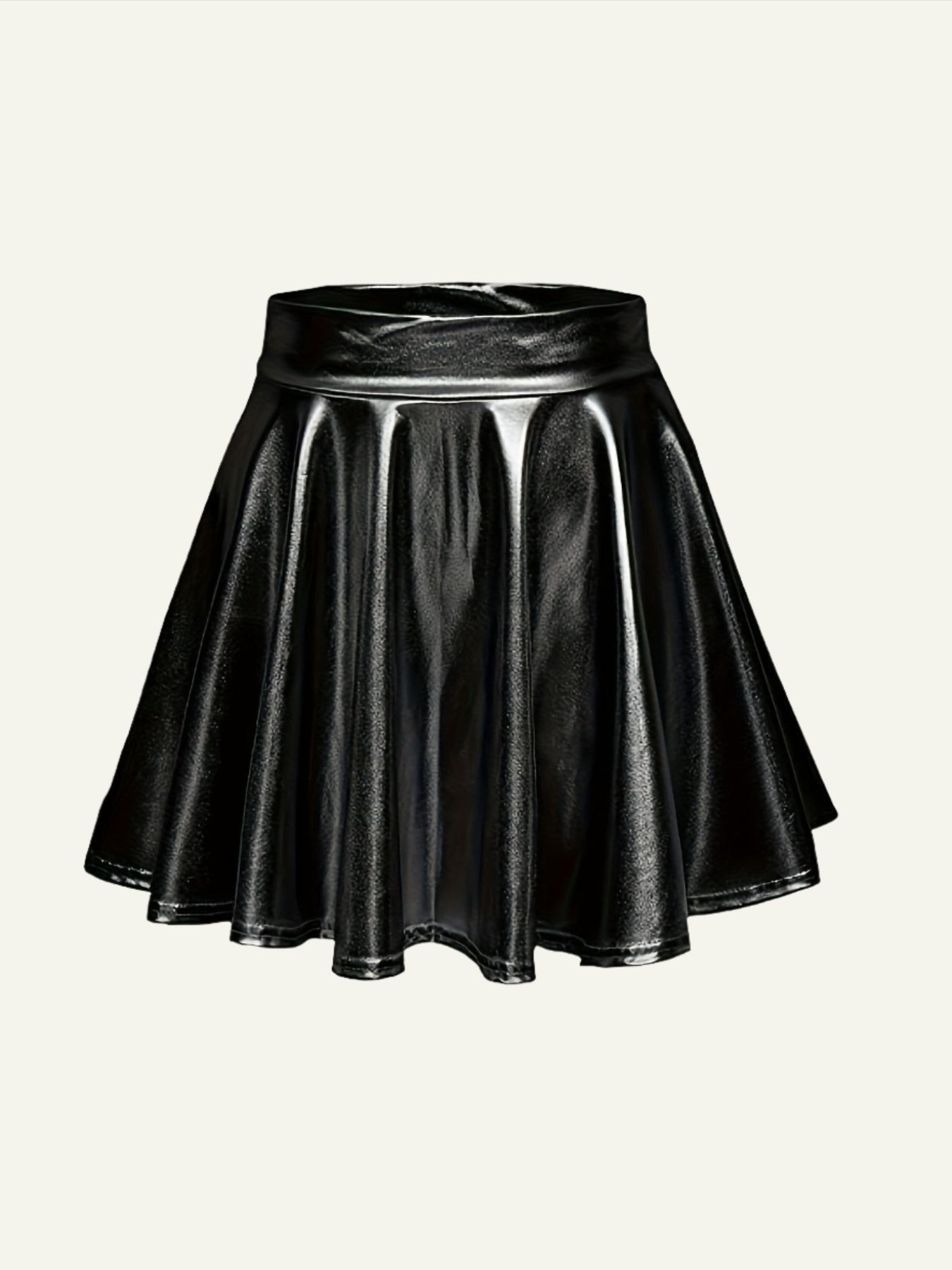 Metallic Black Mini Skirt