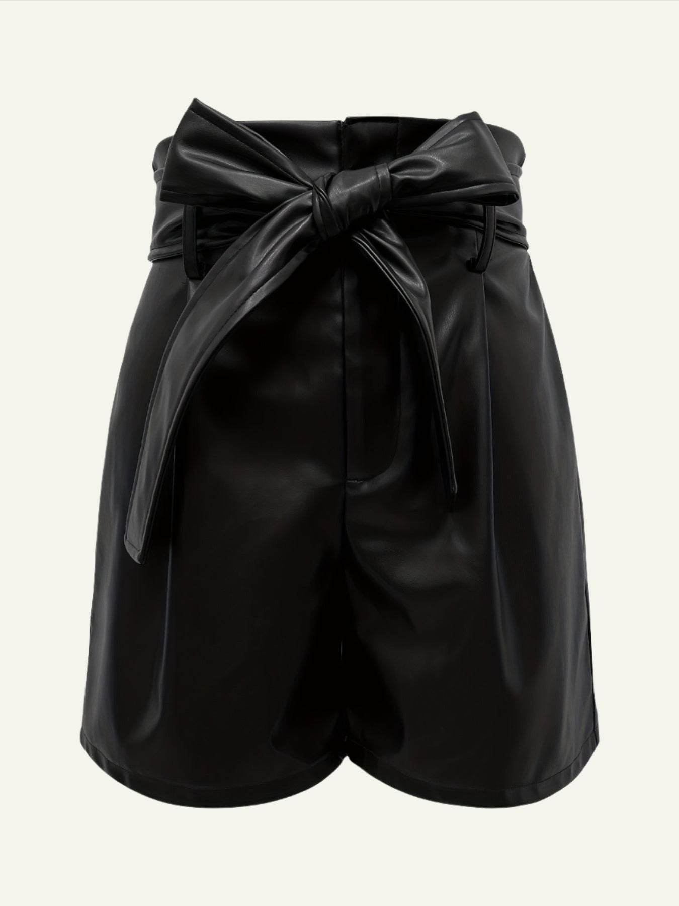 Big Tie Leather Shorts