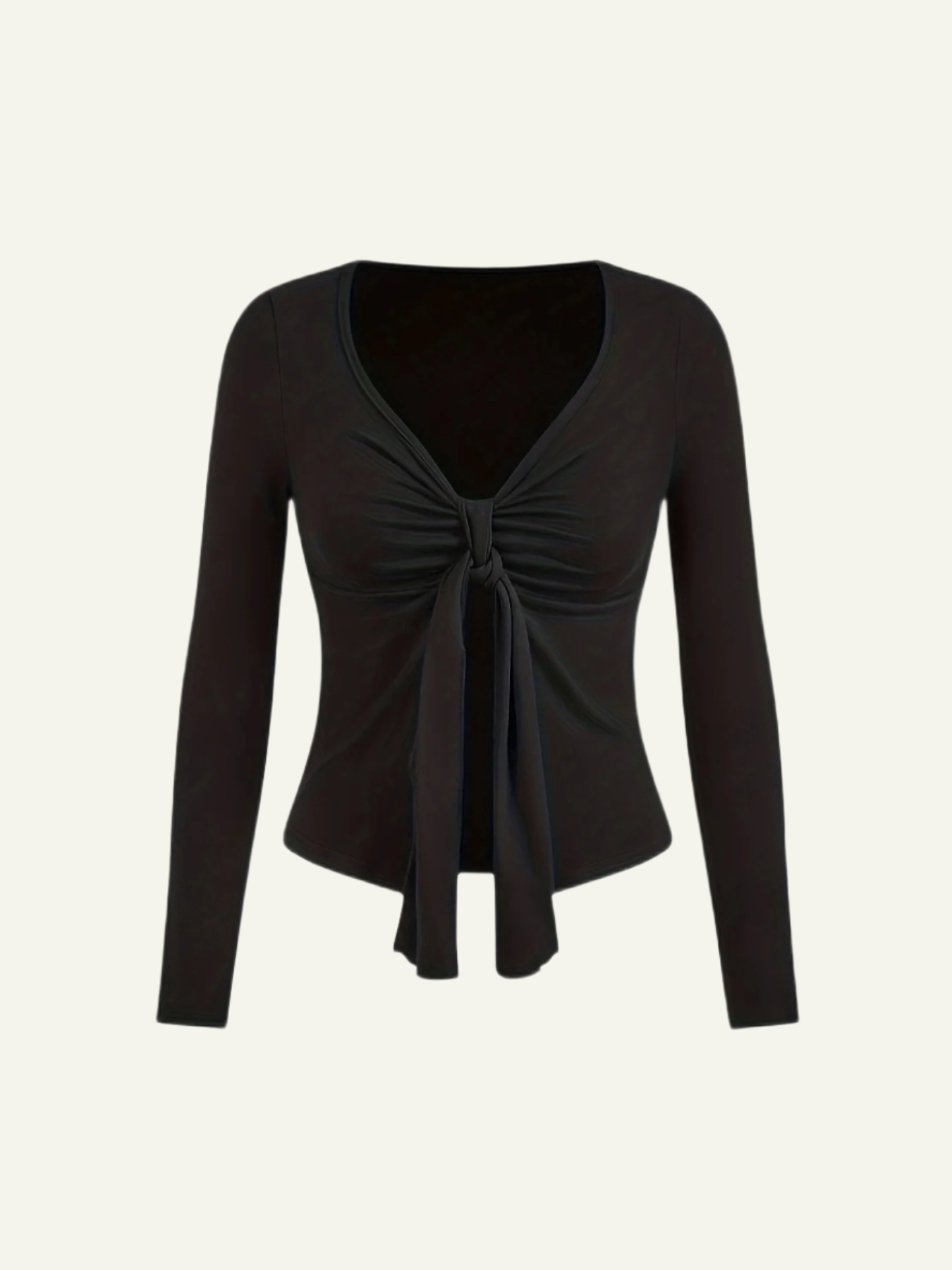 Twist V-neck Long Sleeve Top