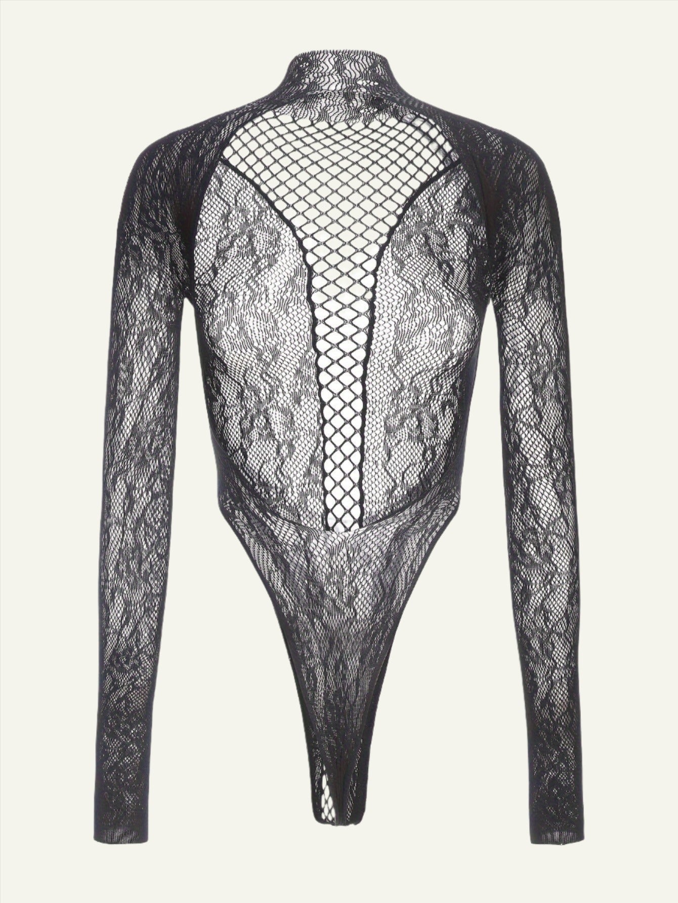 Jacquard Fishnet Bodysuit