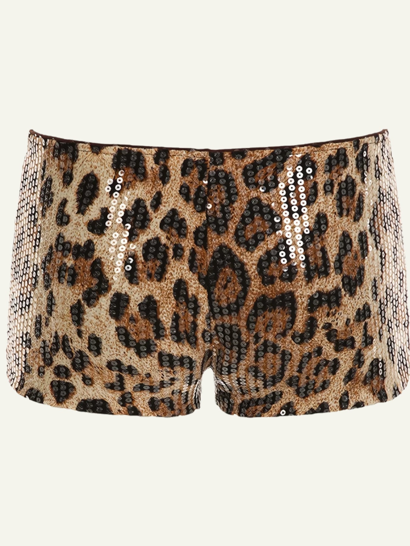 Low Waist Sparkling Leopard Shorts