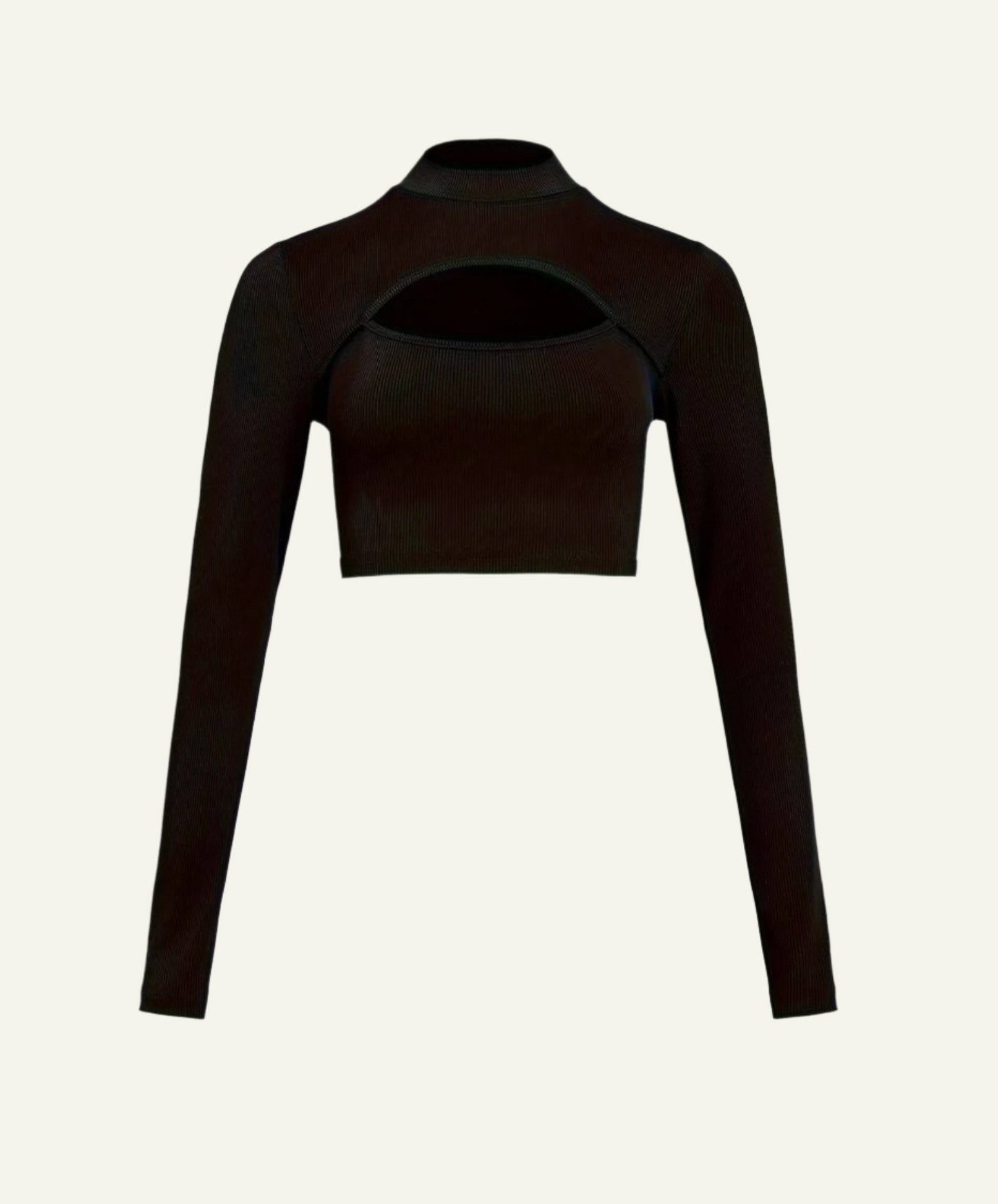 Cut Out Crew Neck Crop Top