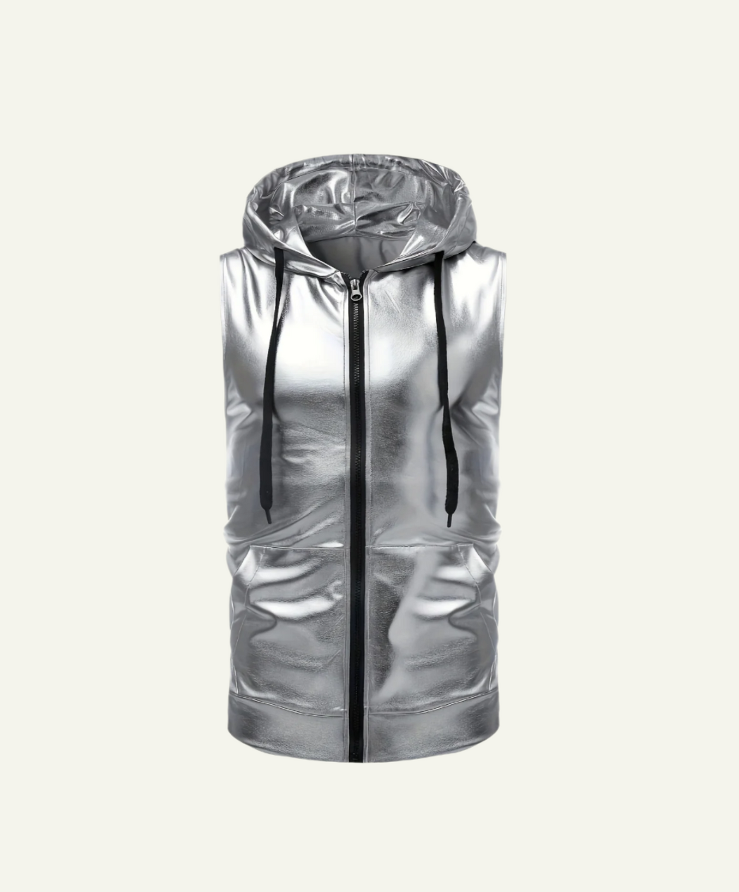 Shiny Hooded Tank Top