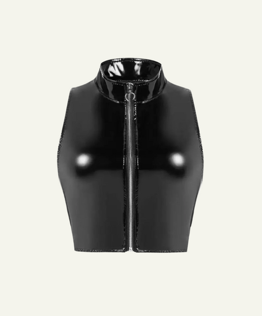 Cropped Latex Vest