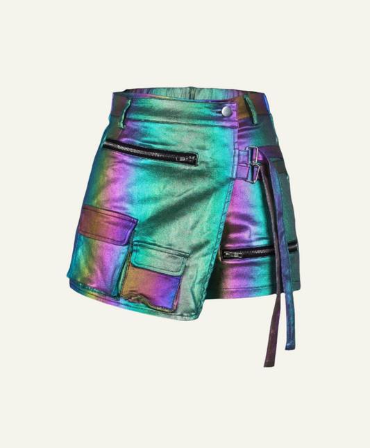 Metallic Glossy Rainbow Shorts