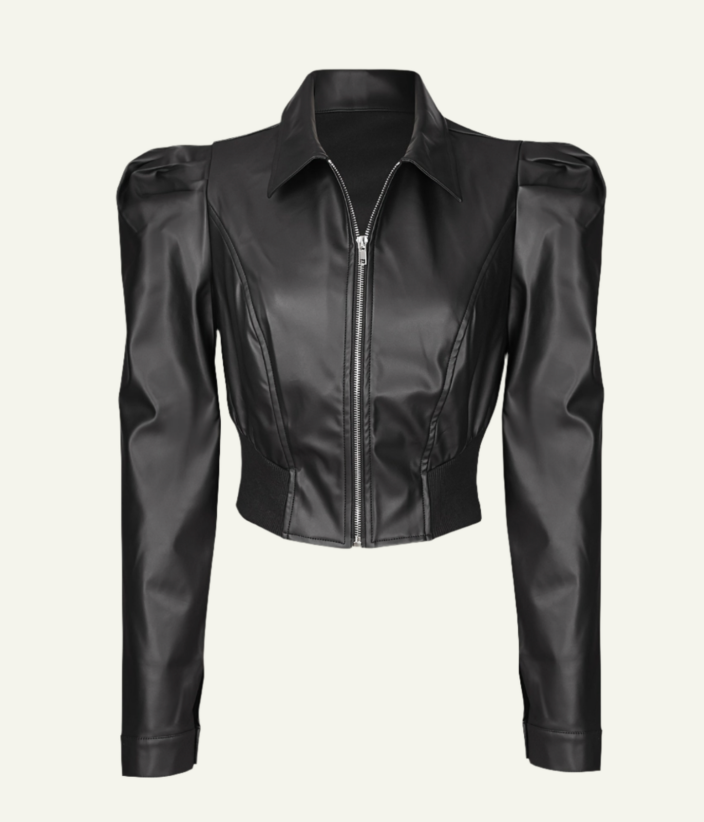 Boss Bitch High Collar Leather Bomber