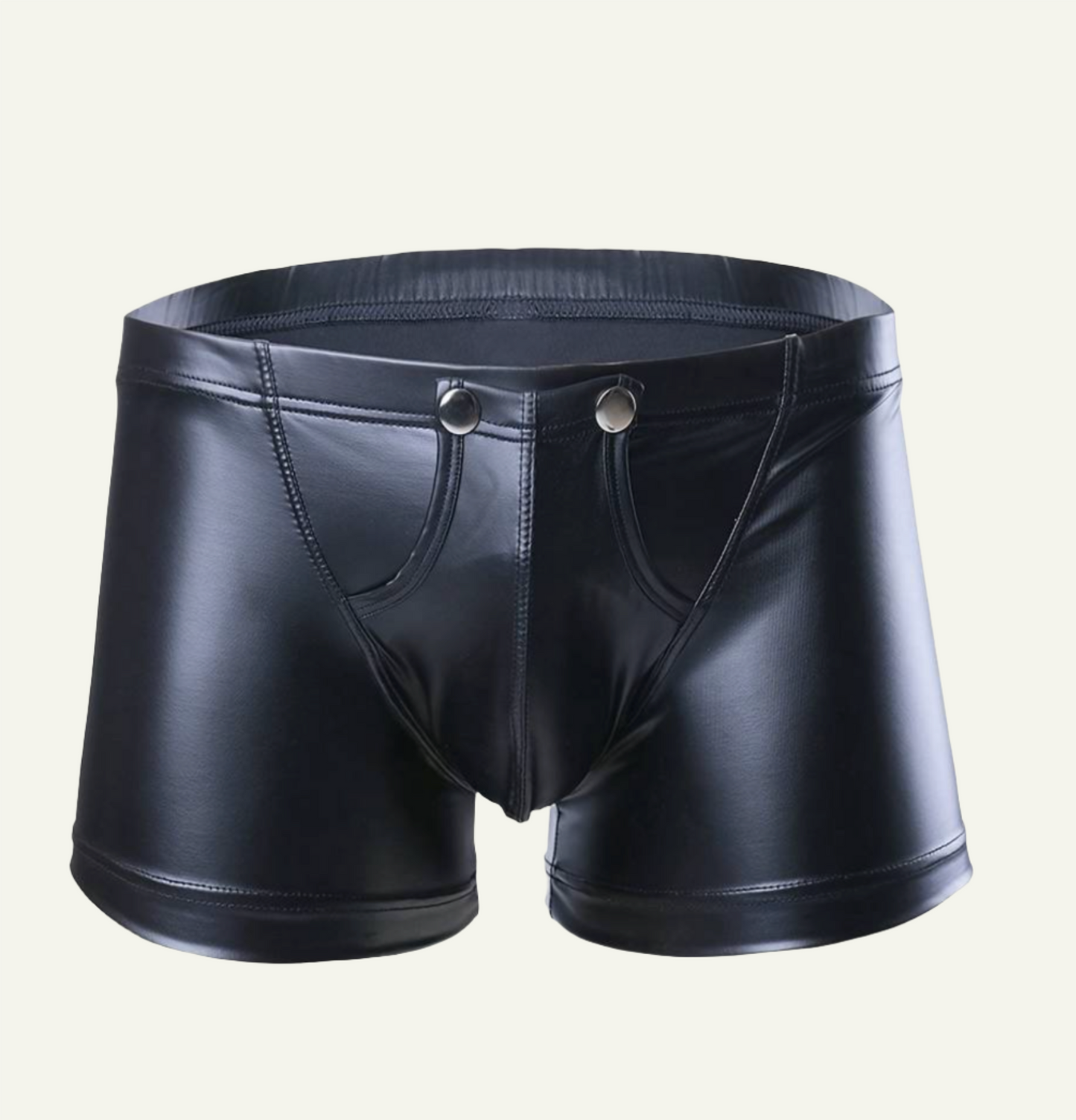 Buttoned Leather Shorts