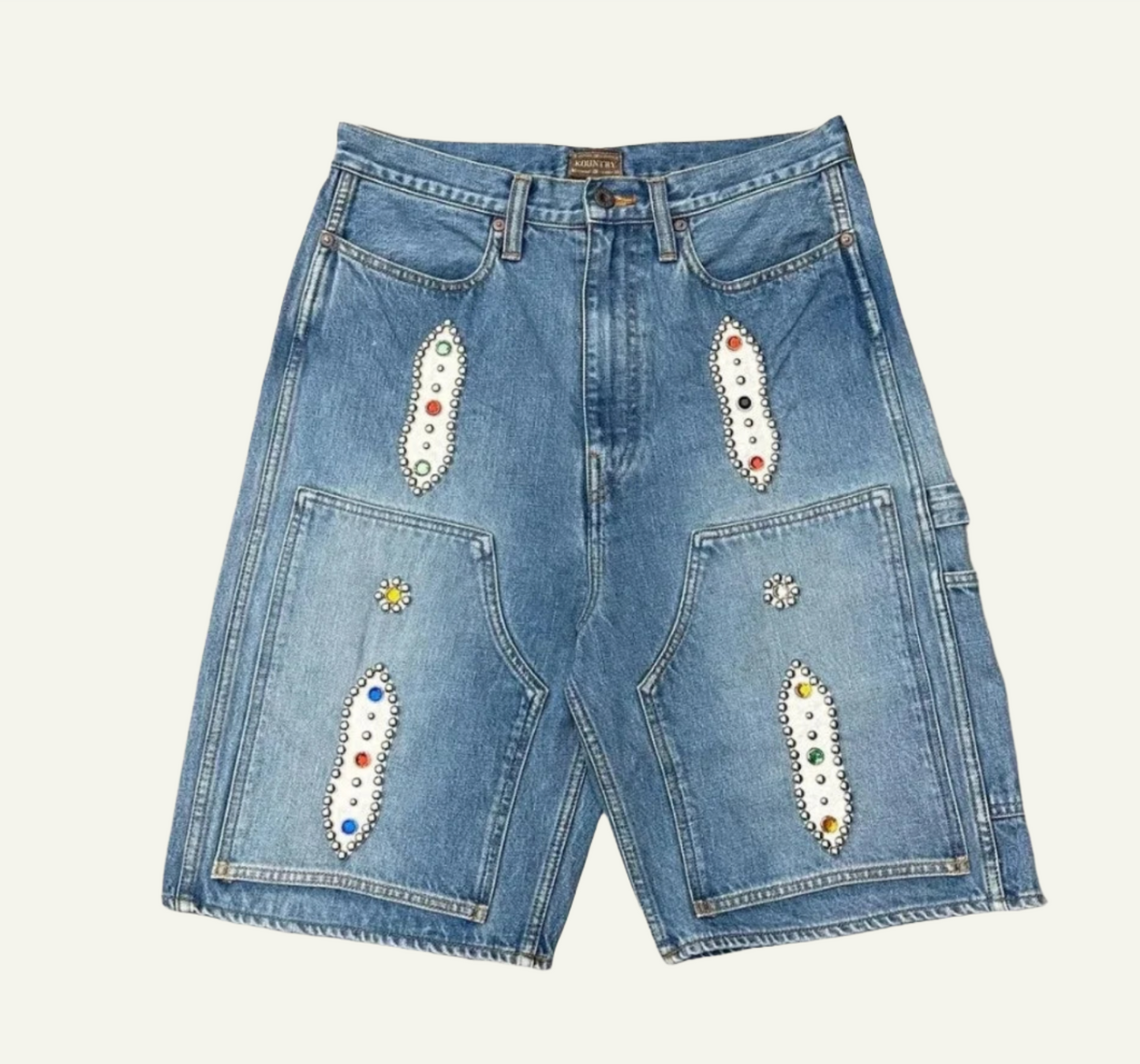 Blue Rhinestones Shorts