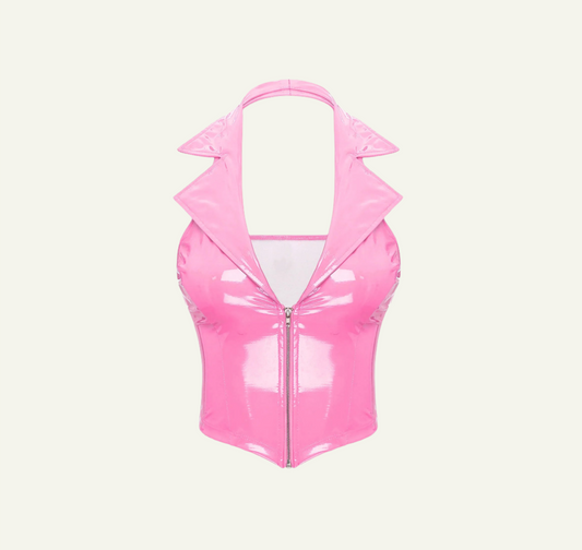 Latex Barbie Vest with Collar