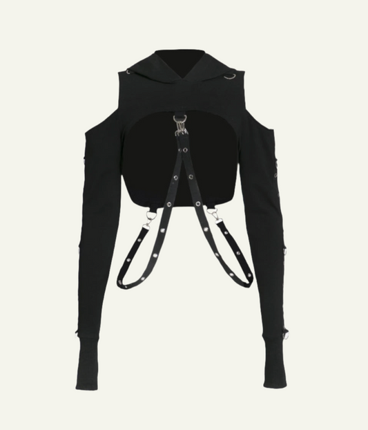 Punk Crop Top Hoodie