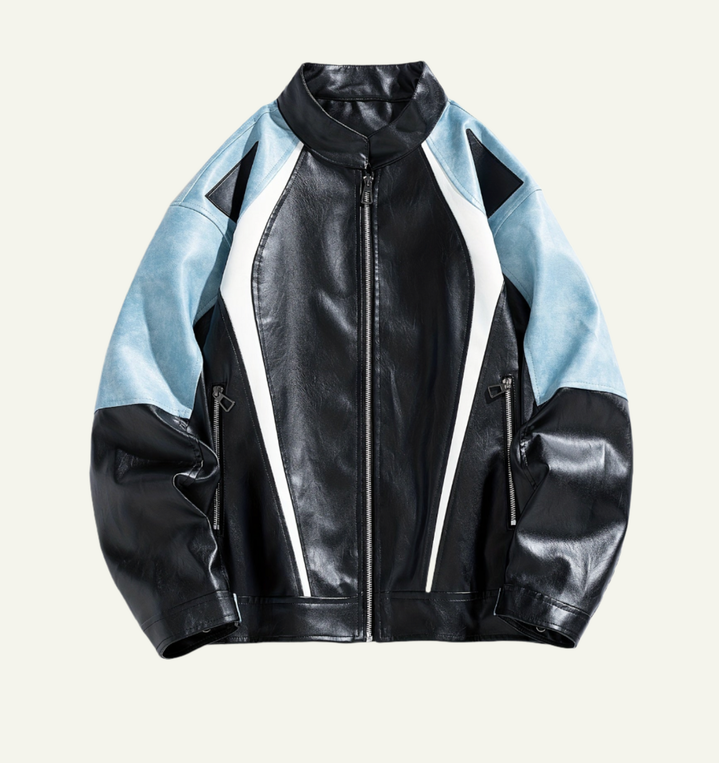 Color-Touched Leather Jacket
