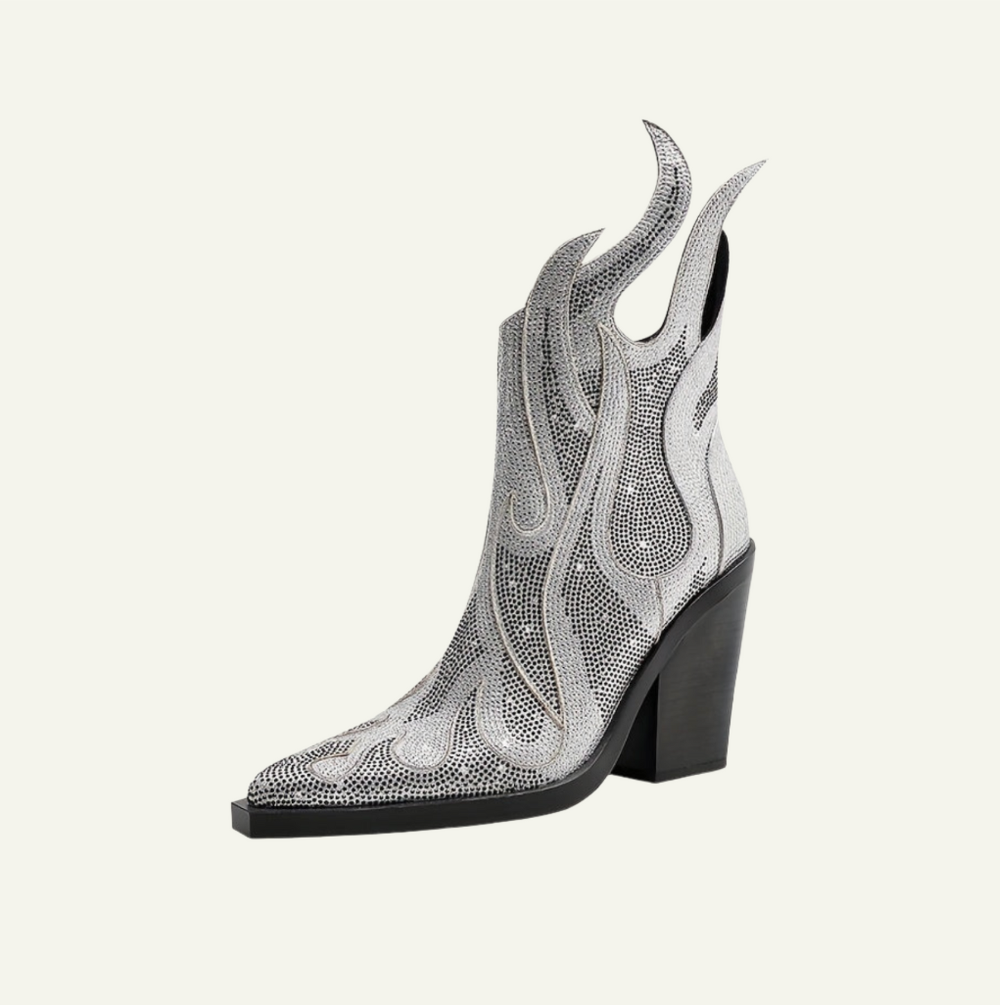 Shiny Silver Flame Boots