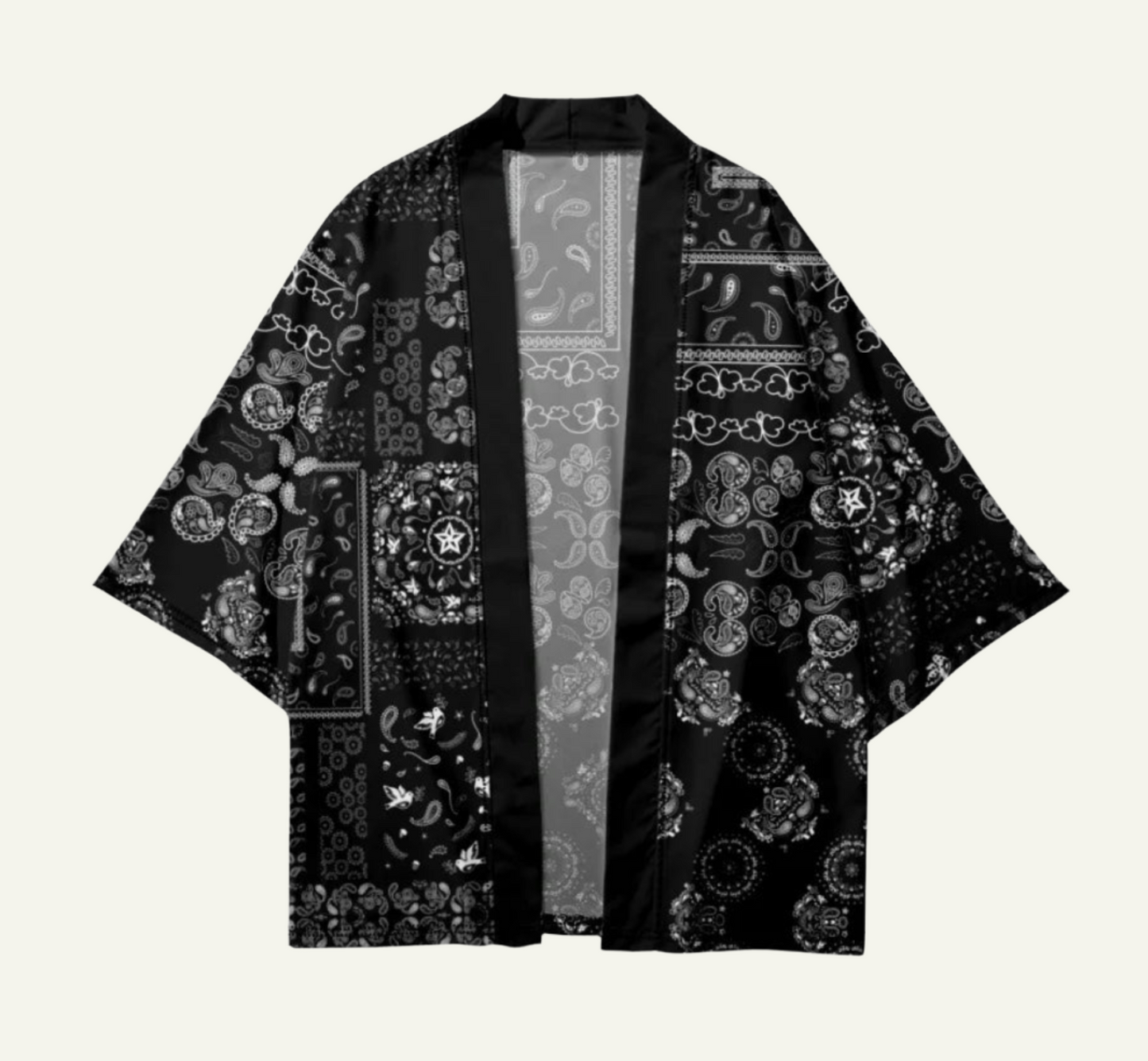 Black Paisley Kimono