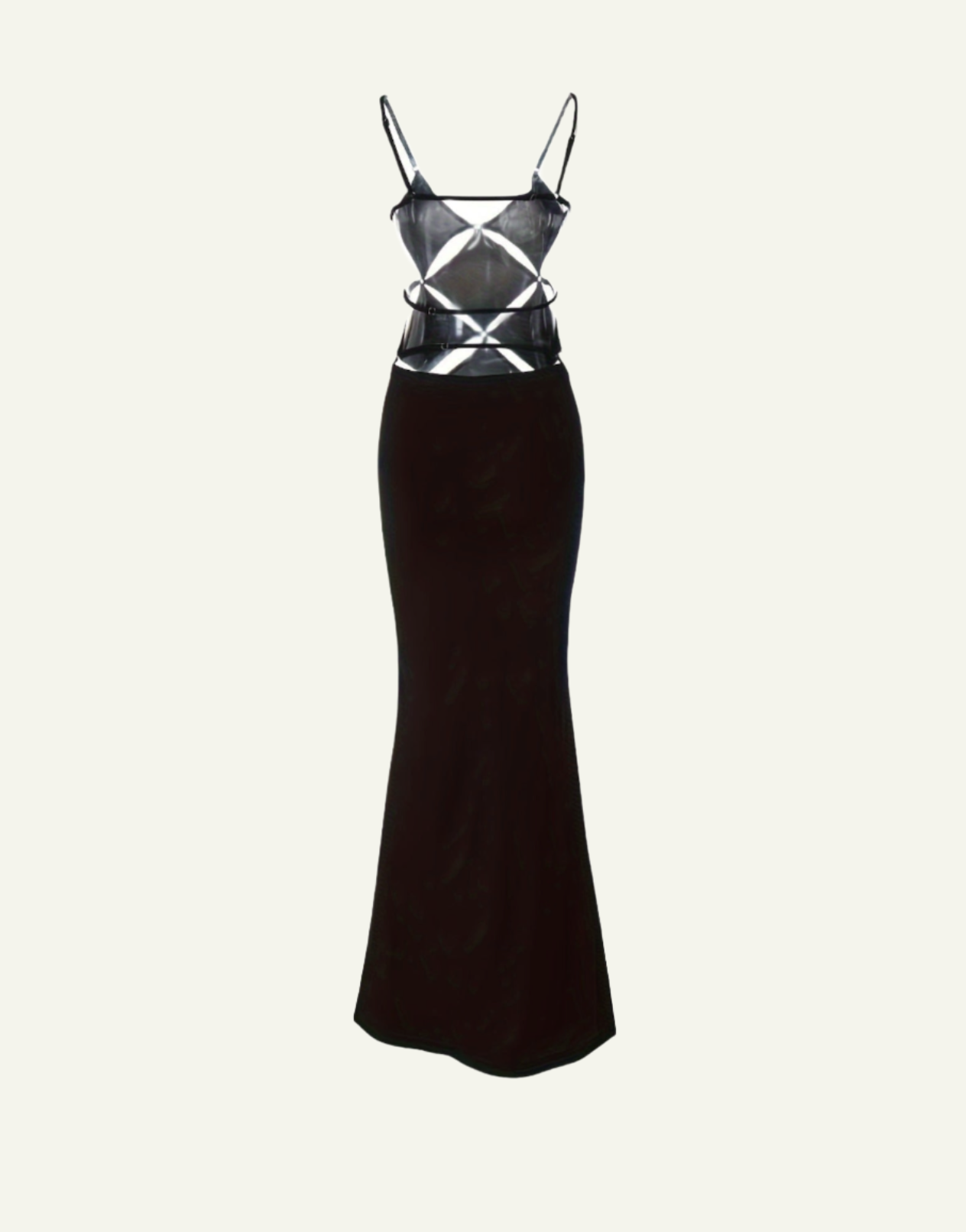Solid Hollow Out Backless Slip Dress