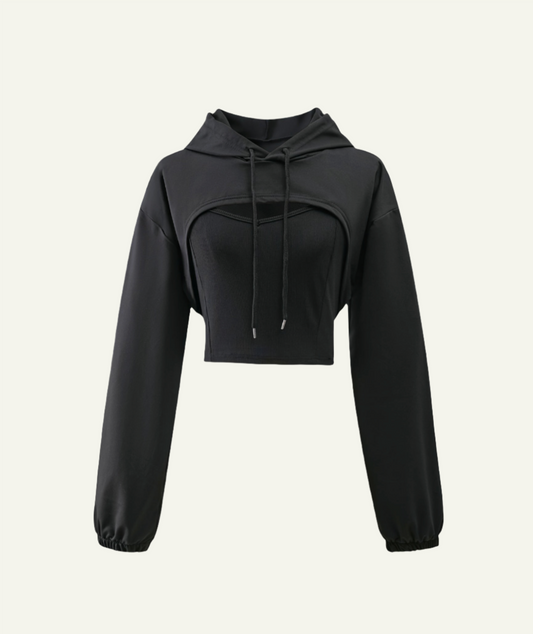 Cropped Cut Out Hoodie
