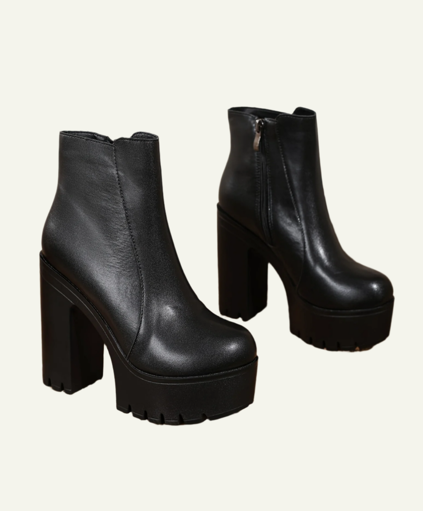 Platform Side Zipper Boots