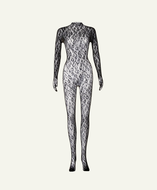 Leopard Fishnet Jumpsuit