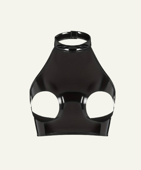 Naughty Leather Halter Neck Top