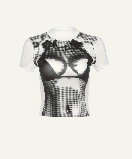 Body Print Crop T-shirt