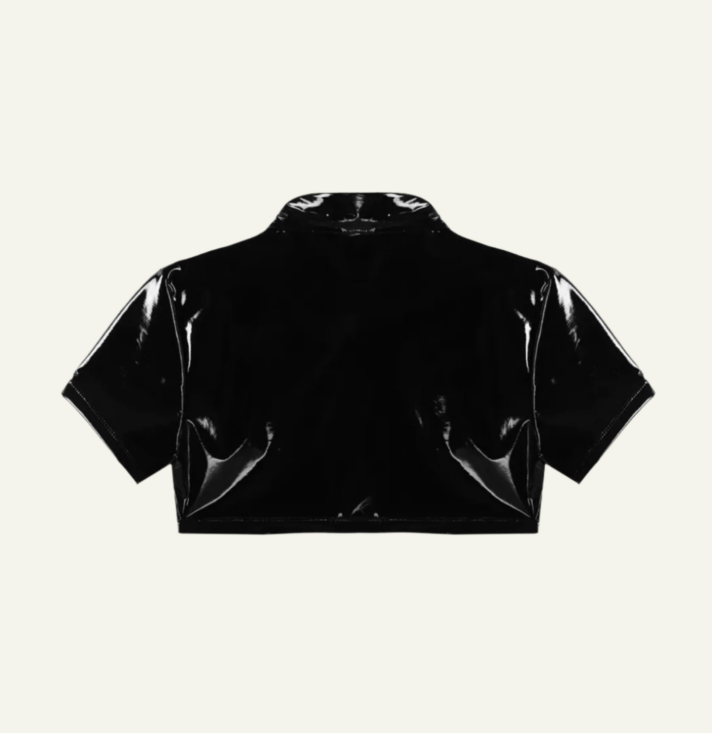 Latex Collar Crop Top