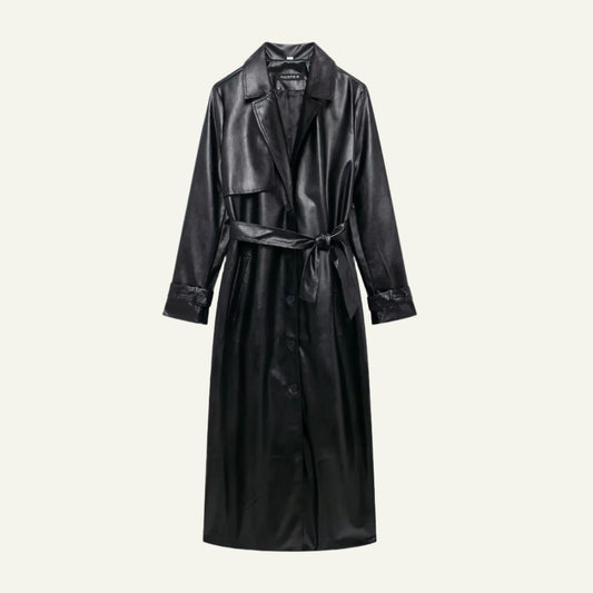 Faux Leather Trenchcoat