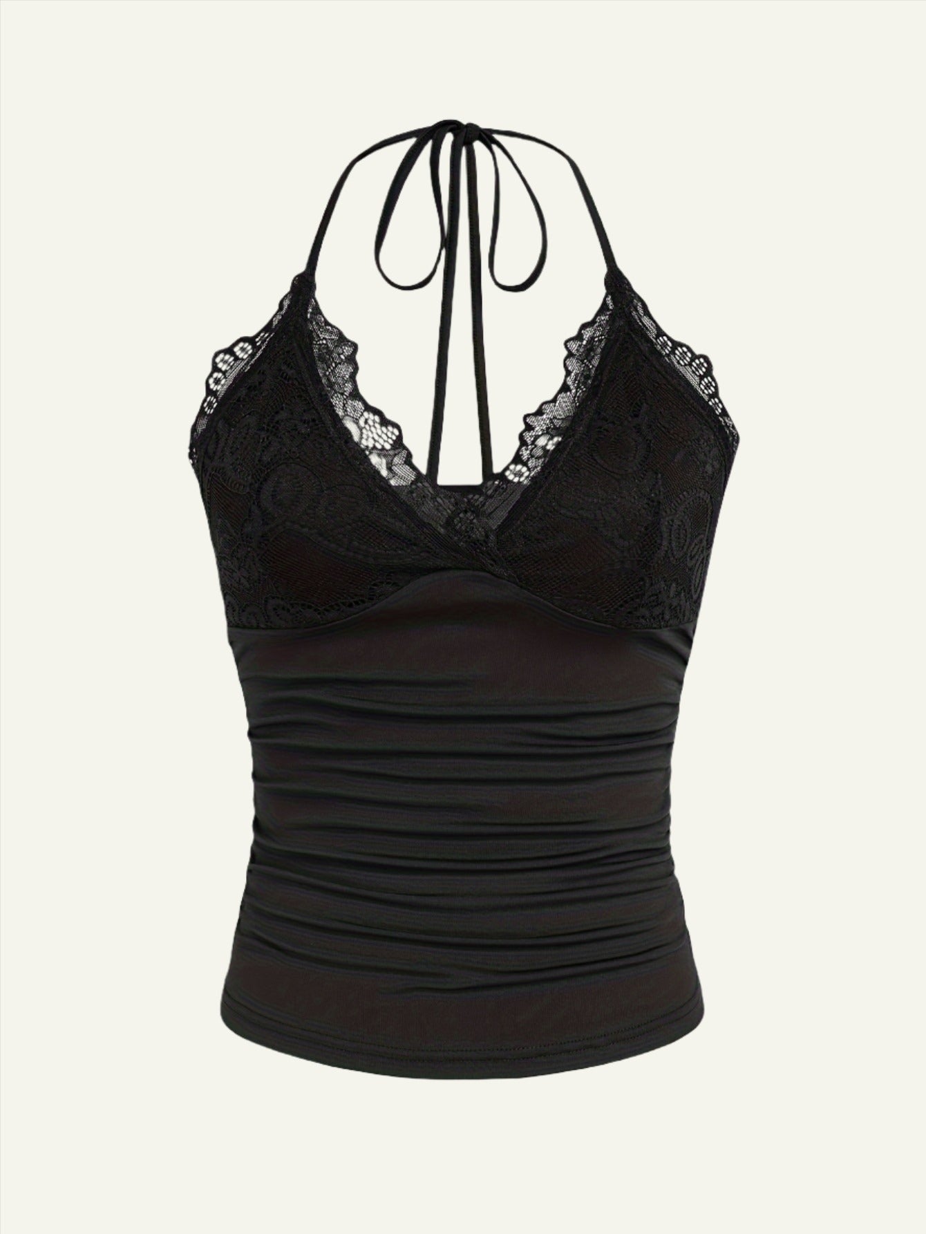 Lace Backless Halter Top