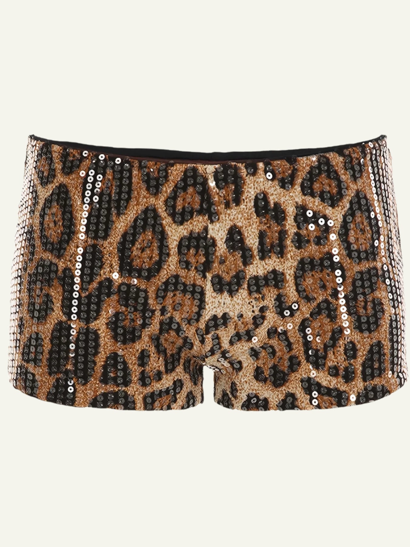 Low Waist Sparkling Leopard Shorts