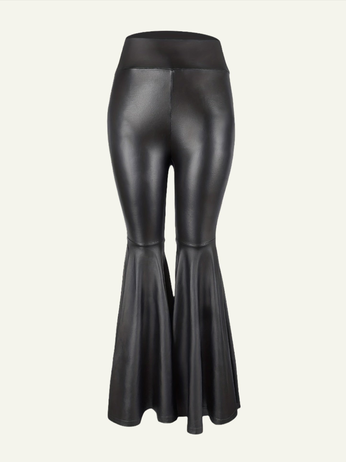 Black Flare Leather Pants