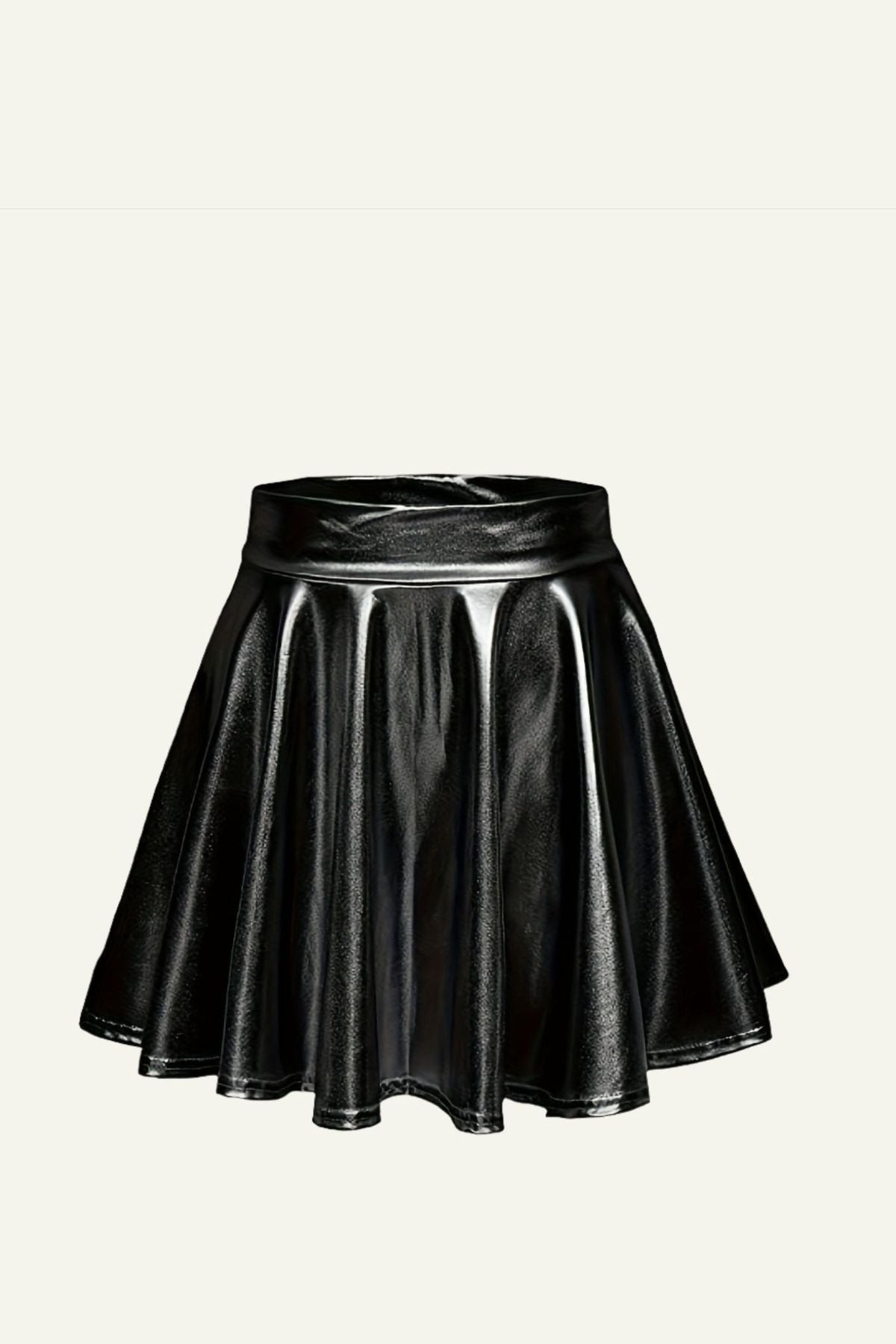 Metallic Black Mini Skirt