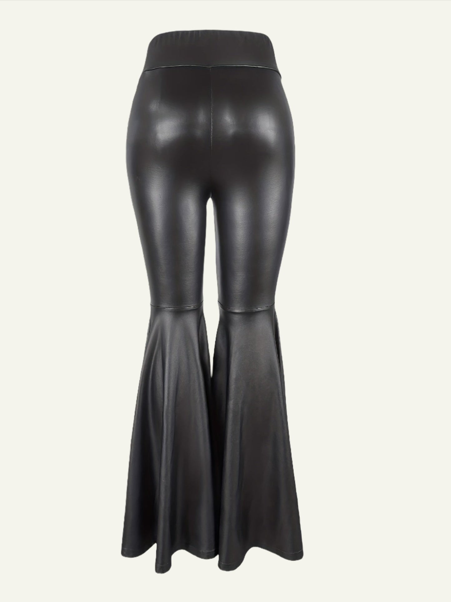 Black Flare Leather Pants