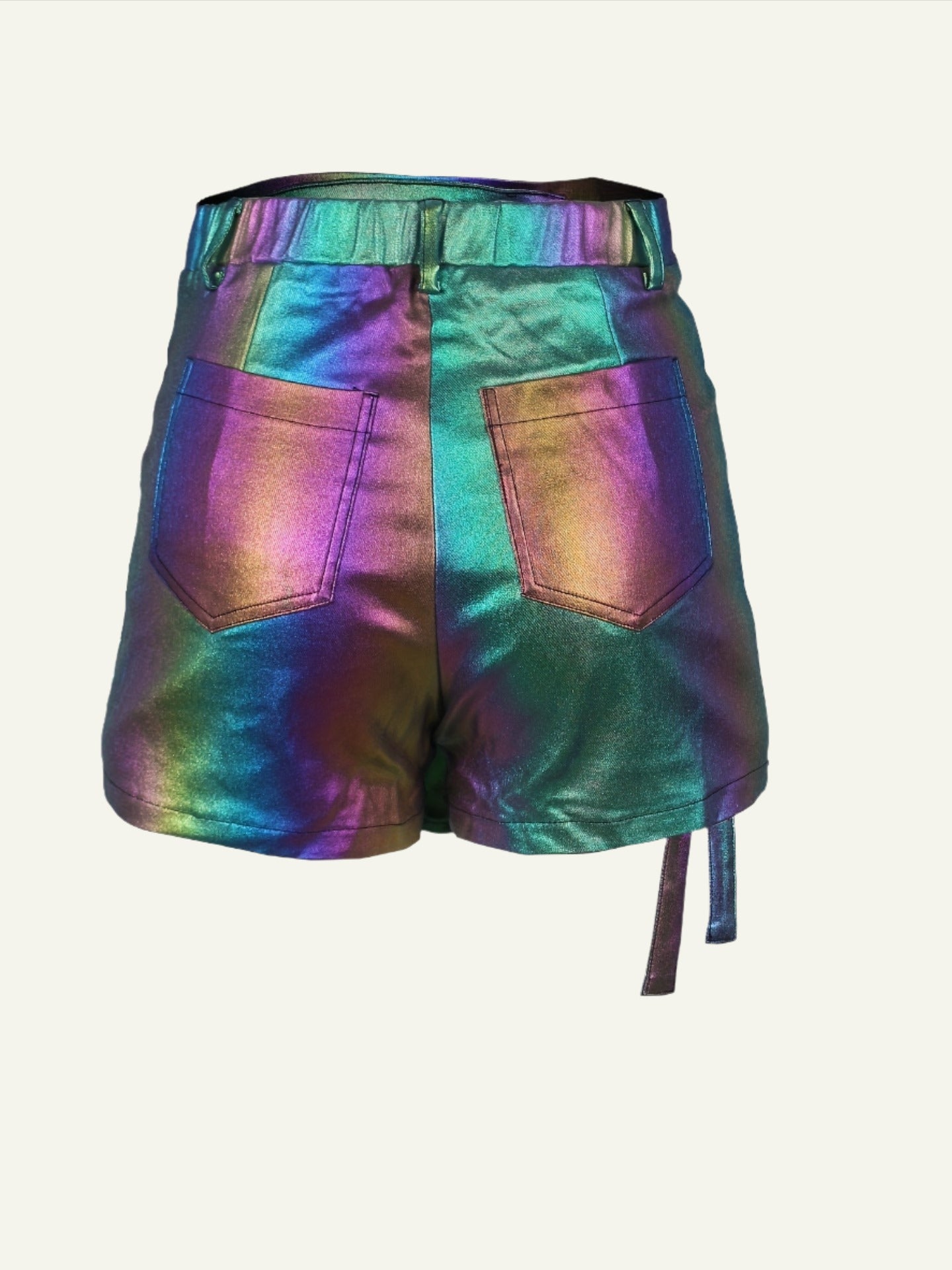 Metallic Glossy Rainbow Shorts