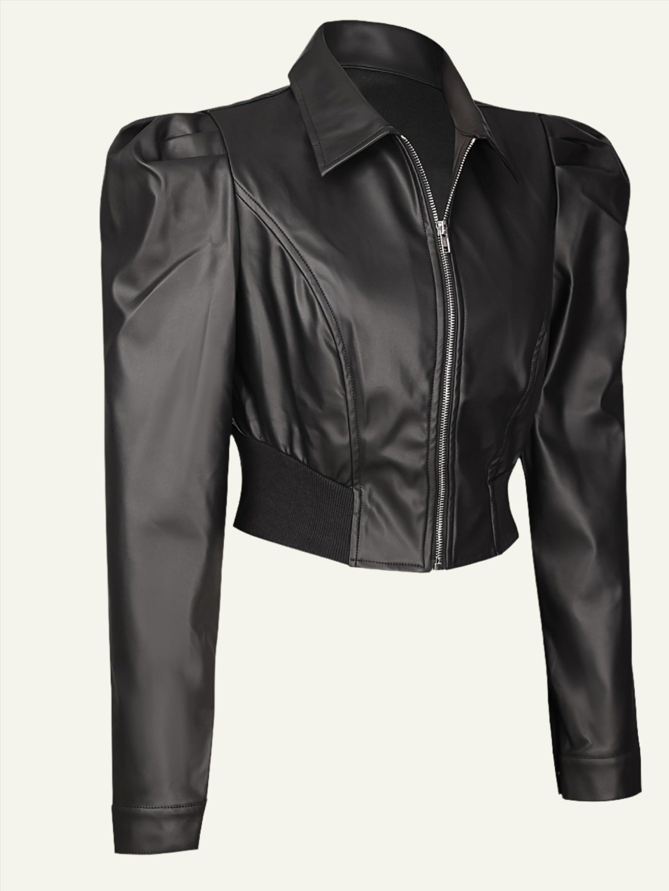 Boss Bitch High Collar Leather Bomber