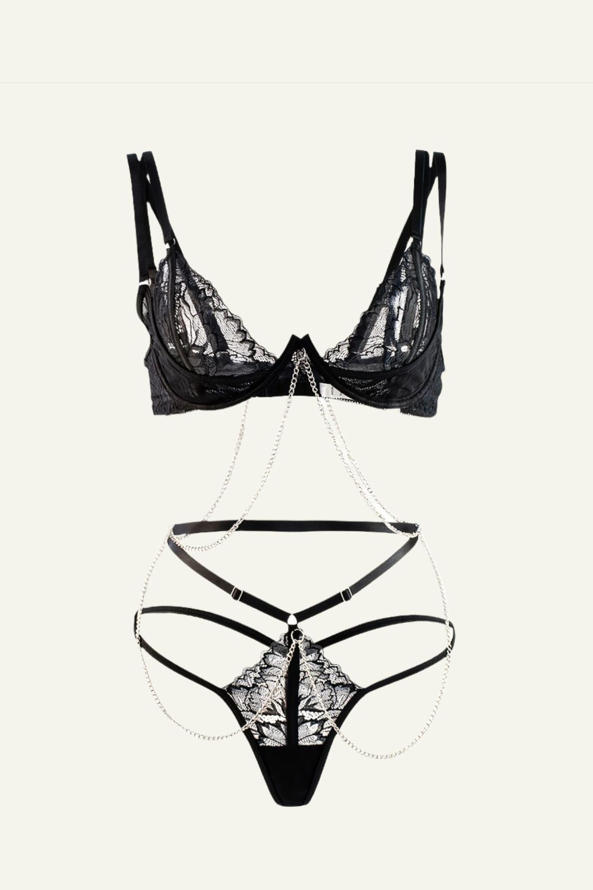 Chain Strappy Lingerie Set