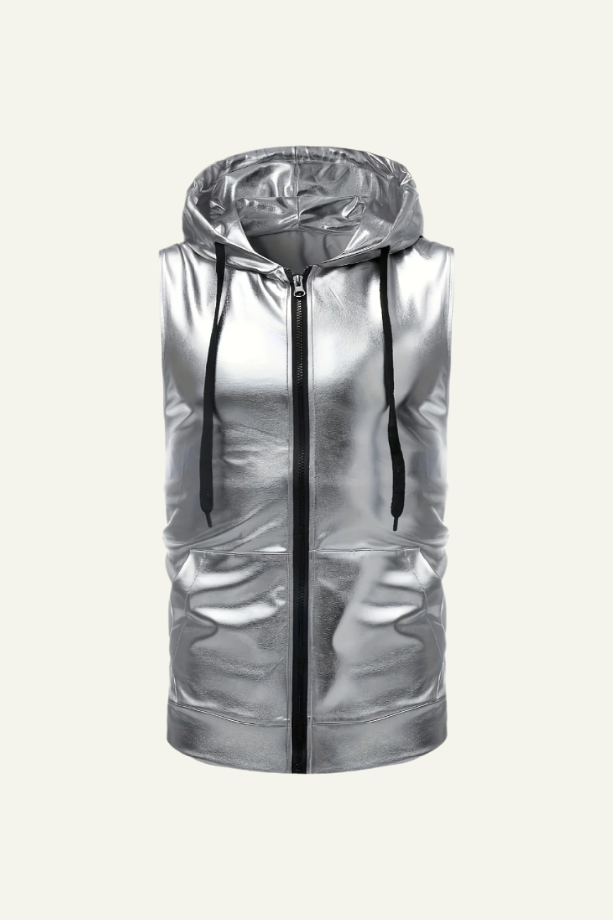 Shiny Hooded Tank Top