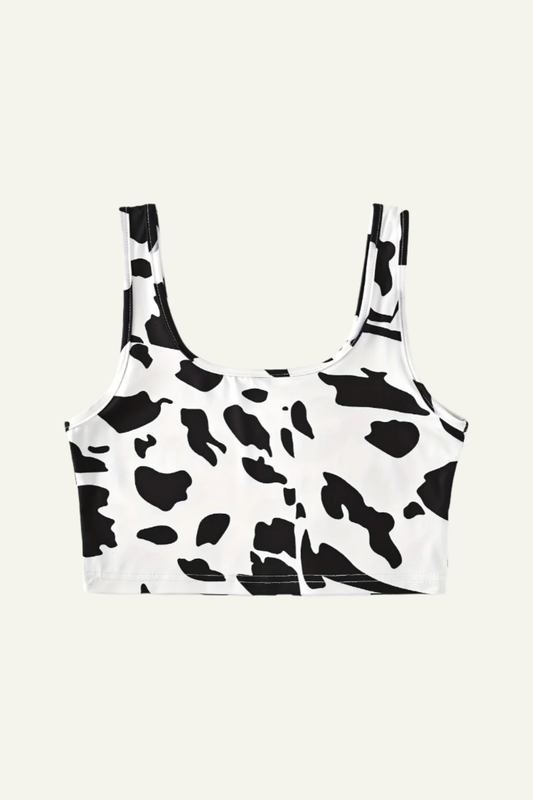 Cow Crop Tank Top