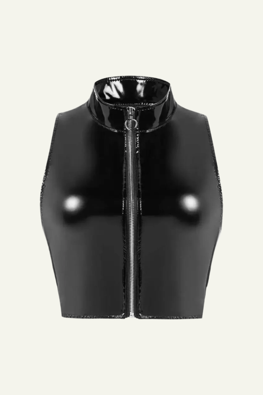 Cropped Latex Vest