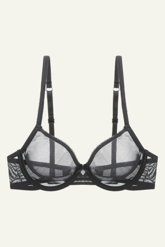 Transparent Thin Mesh Unlined Rave Bra