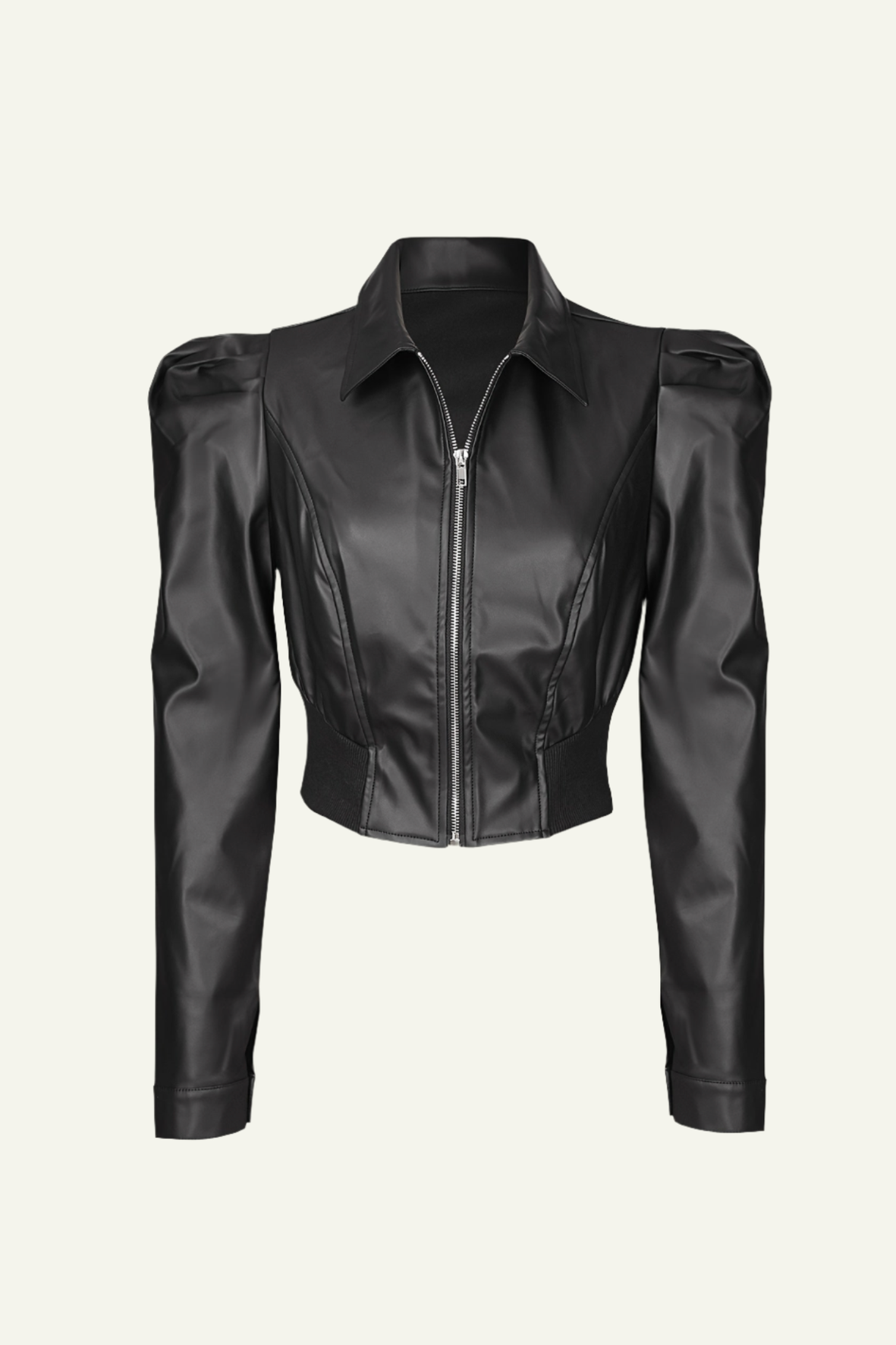 Boss Bitch High Collar Leather Bomber