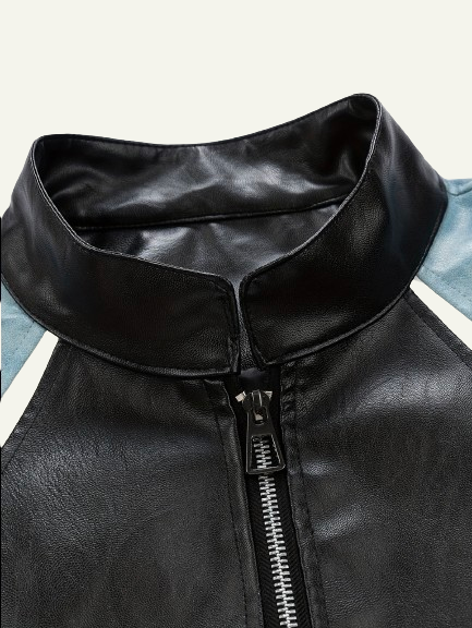 Color-Touched Leather Jacket