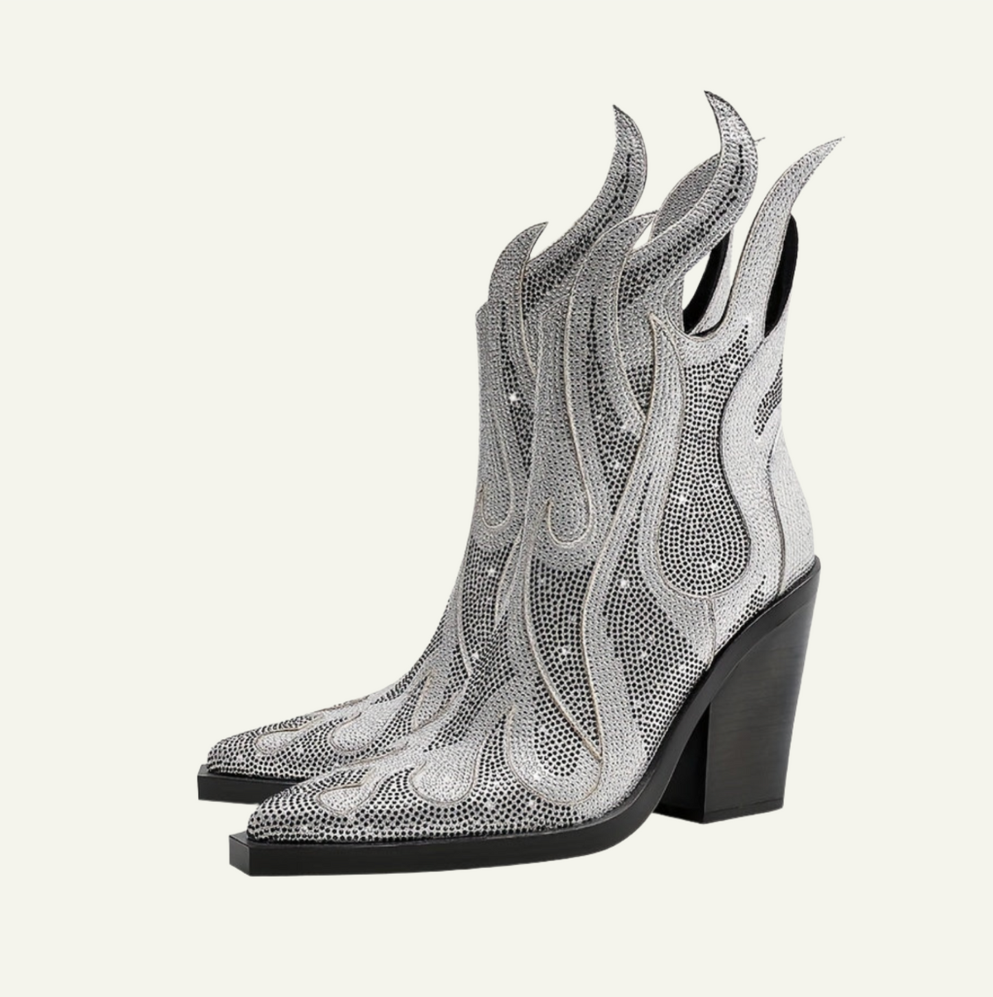 Shiny Silver Flame Boots