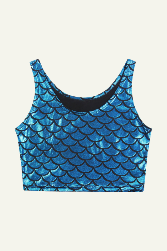 Metallic Fish Scale Crop Top