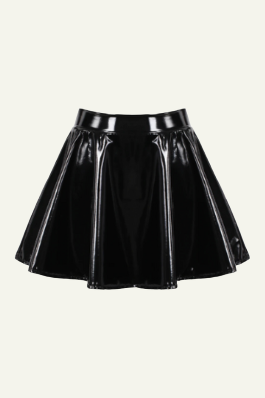 PU Latex Retro Mini Skirt