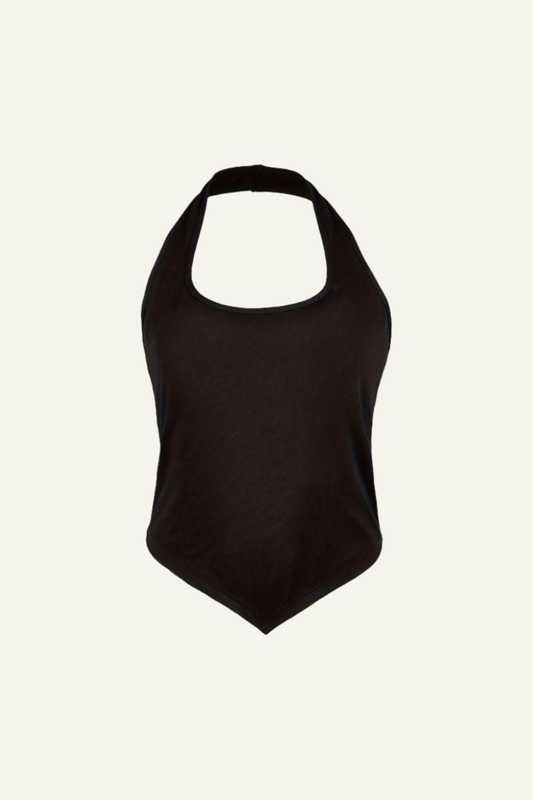 Irregular Neck Crop Top