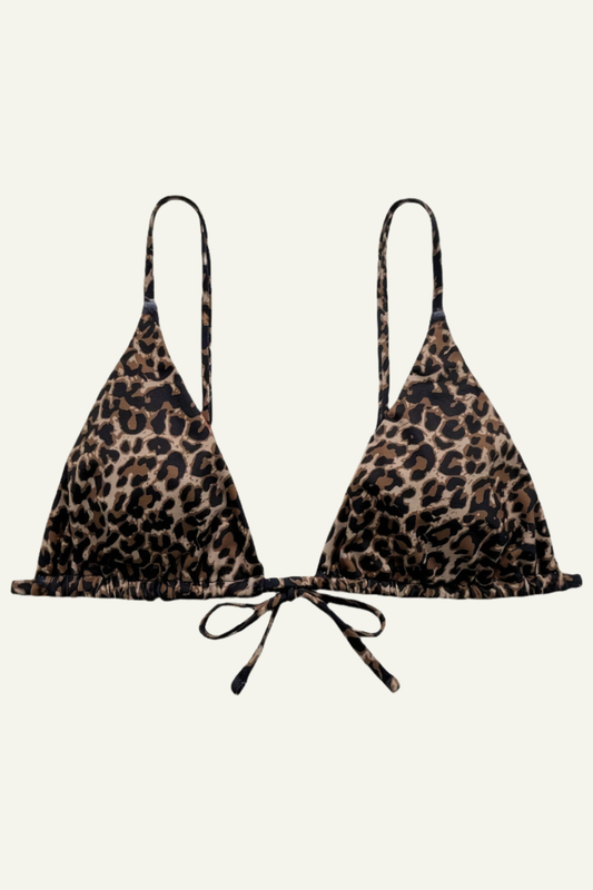 Leopard Triangle Bikini Top