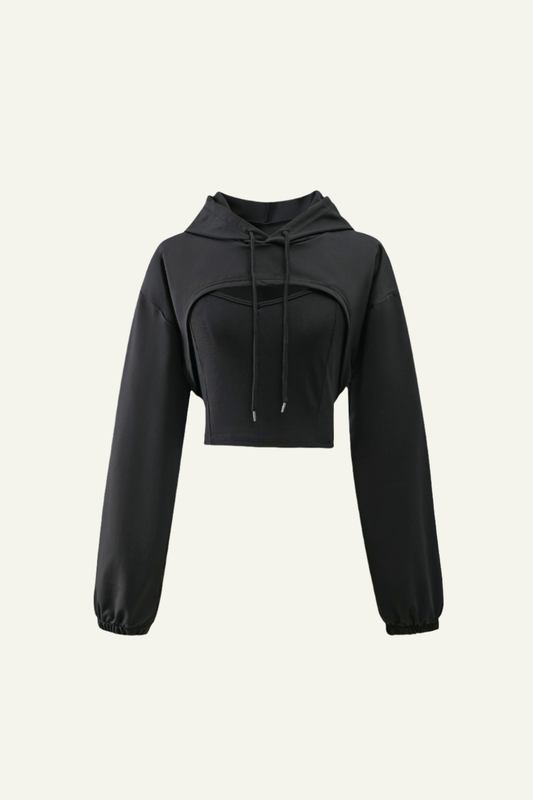 Cropped Cut Out Hoodie