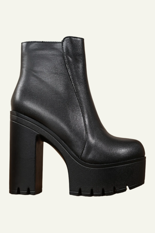 Platform Side Zipper Boots