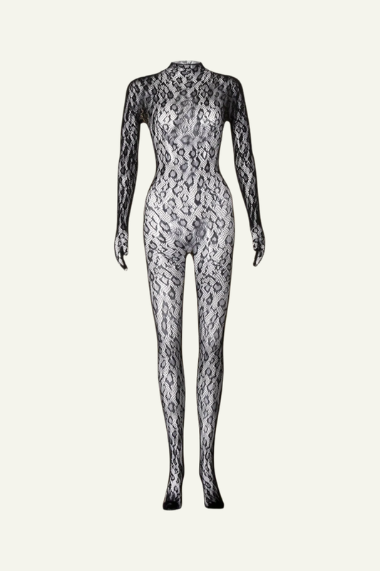 Leopard Fishnet Jumpsuit