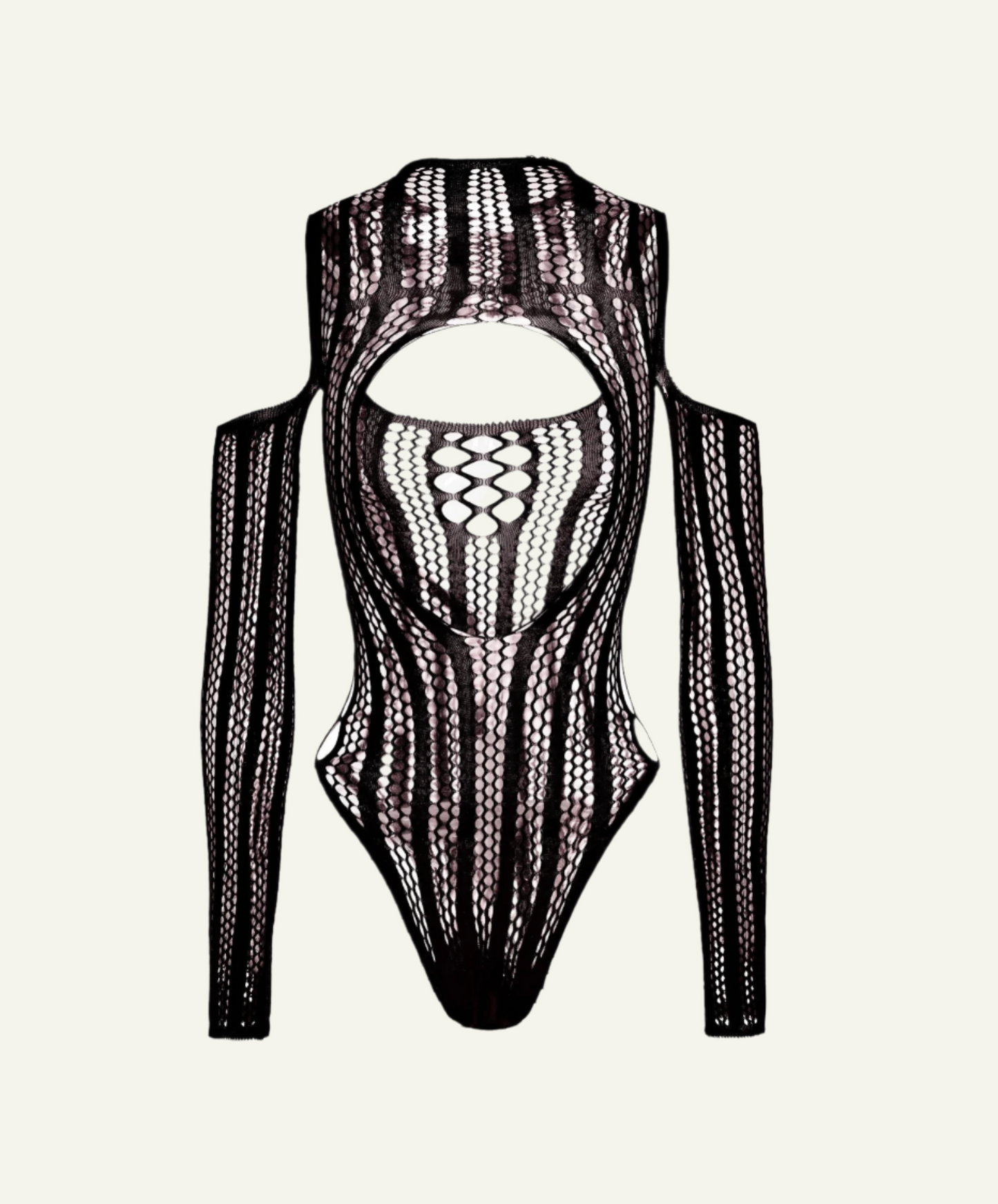 Fishnet Hollow Out Long Sleeve Bodysuit