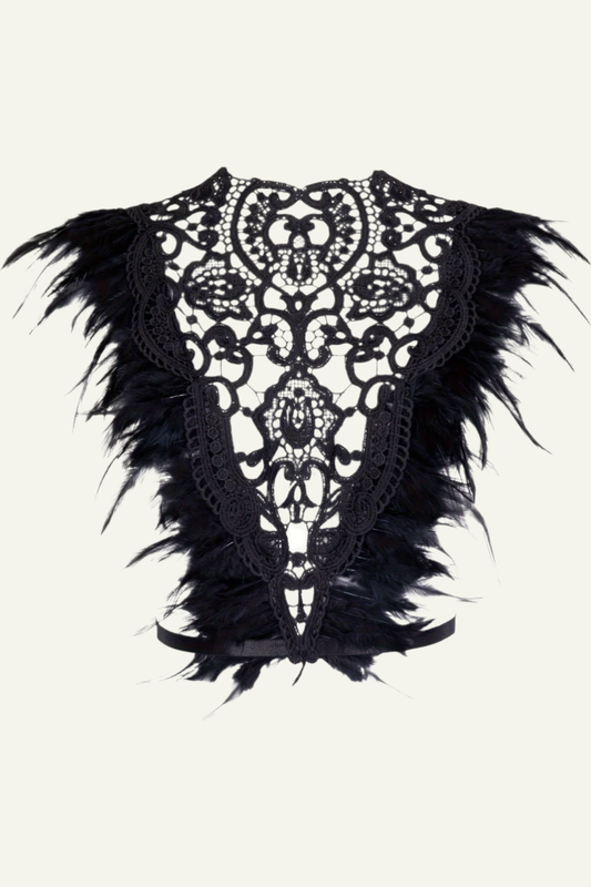 Black Swan Feather Bustier